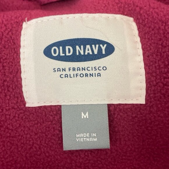 Old Navy Fleece-Lined Quilted Puffer Vest Women's Sz M Purple Plum Maroon New - Picture 4 of 5